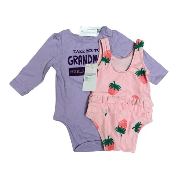 NWT Bundle of Baby Girl 3-6 Month Old Clothes and Swimsuit - Picture 4 of 9